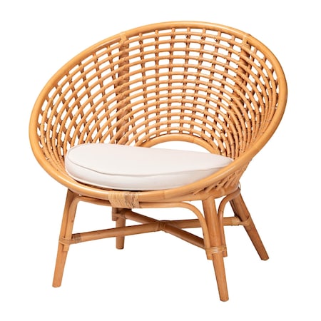 Bali & Pari Aerin Modern Bohemian Natural Rattan Accent Chair 243-13577-ZORO